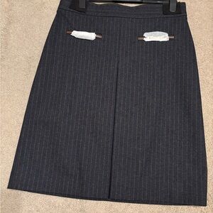Brooks Brothers Blue A-Line Pleated Skirt